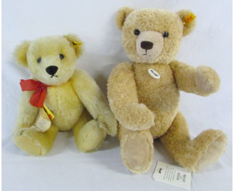 Steiff replica 1909 teddy bear and a Steiff best for kids Hannes 42 teddy bear