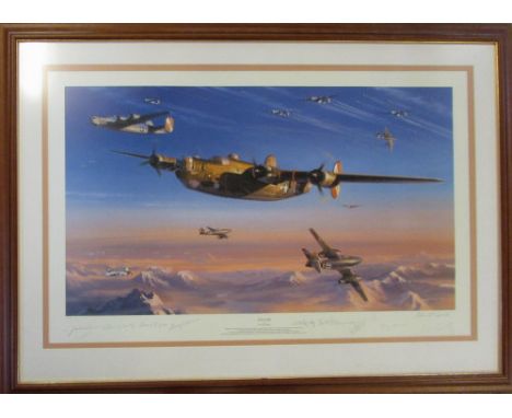 Limited edition print by Nicolas Trudgian 'End Game' no 3/600 signed in pencil by 10 pilots and aircrew inc Captain George E 