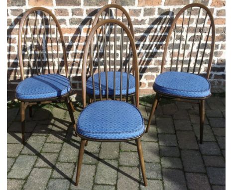 4 Ercol hoop back dining chairs