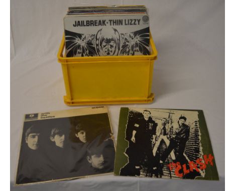 Box of approx 40 LPs to include The Beatles, The Who, Thin Lizzy, Slade, E.L.O, The Clash etc