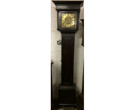 18th century 30 hour longcase clock with single hand &amp; brass dial engraved Payne Ludlow (AF no pendlum) H214 cm