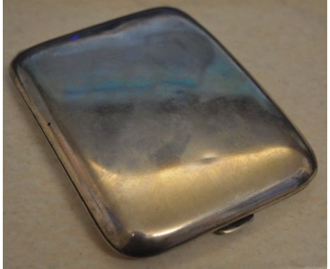 Silver cigarette case of convex shape, gilt interior, William Neale Birmingham 1912, total weight approx 5.4 ozt