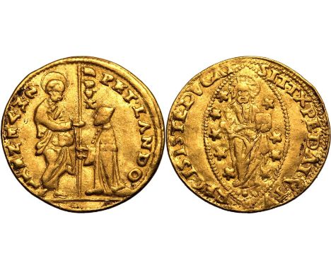 ITALIAN STATES. VENEZIA (VENICE, REPUBLIC). Pietro Lando (Doge LXXVIII), 1539-1545. Gold ducat, 1539-1545. Obv:  PET• LANDO S