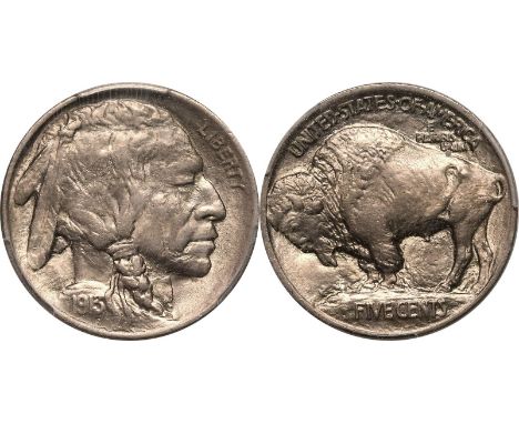 UNITED STATES. Federal Republic, 1776-date. Copper-nickel 5 cents, 1913. raised ground. According to the legend, the buffalo 