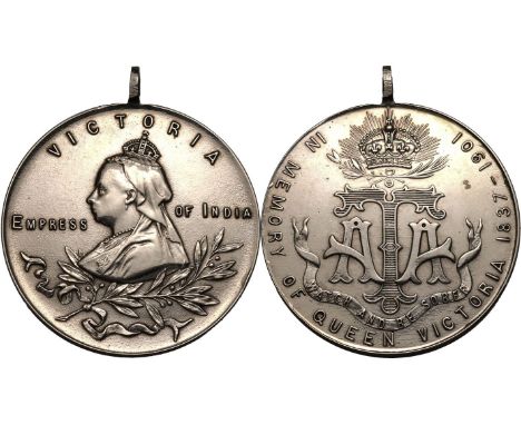 UNITED KINGDOM . Victoria, 1837-1901. Silver medal, 1901. Memorial Empress of India Army Temperance Association (ATA). Withou