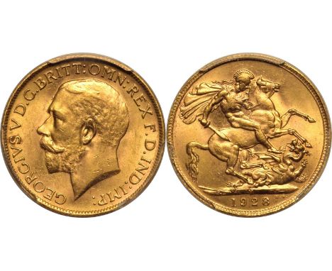 AUSTRALIA. George V, 1910-36. Gold sovereign, 1928 M. Melbourne. A low mintage, rare date from Melbourne mint. As the Western
