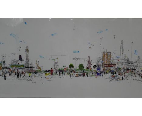 Laura Jordan, coloured lithograph, London, 6 from an edition of 90, signed and numbered with artist's impressed mark. H.92 W.