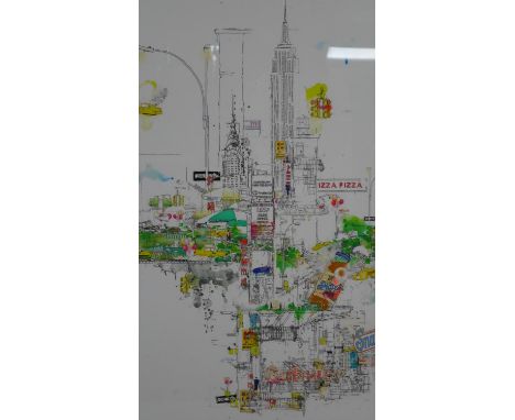 Laura Jordan, coloured lithograph, Central Park New York, 7 from and edition of 20, signed and numbered with artist's impress