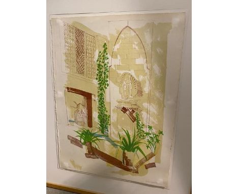 Gill Tyson, Courtyard, lithograph, 5/12, signed and dated 1983 bottom right (76cm x 57cm)