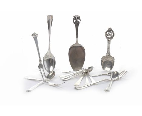 SET OF SIX EARLY 20TH CENTURY GEORG JENSEN CONTINETAL PATTERN COFFEE SPOONSalso known as Antik pattern, designed by Georg Jen