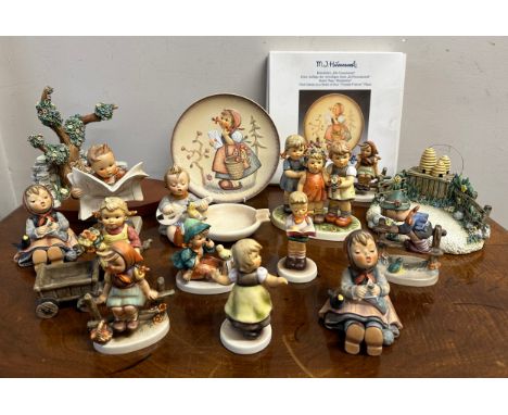 Goebel Hummel figurines to include First Issues 2013 made in 2001, 2133 made in 2000, 2 x 69, 184, 741310, 63, 112 made in 19