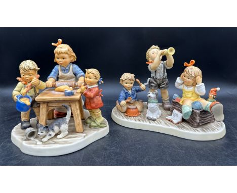 Two Goebel Limited Edition 'Moments In Time' figurine groups comprising, 'Baker's Delight' 2479/5000, impressed 2162 and 2002