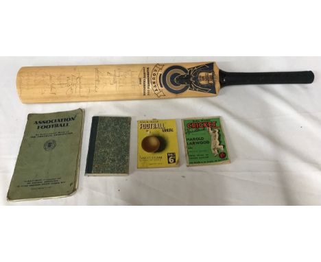 A signed cricket bat from 2004 when Warwickshire CCC were County Champions along with other sporting memorabilia to include F