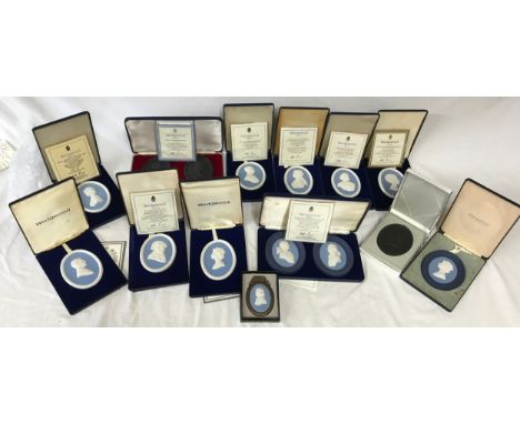 A collection of individually boxed limited edition Wedgwood Portrait Medallions to include: The Lady Diana Spencer from the r