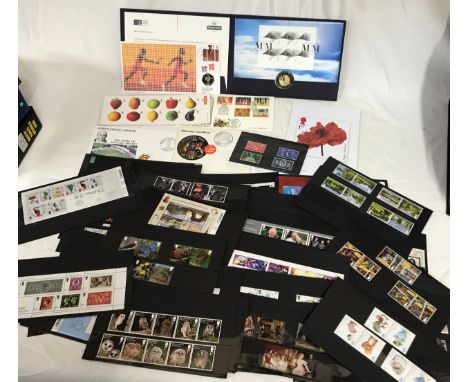 Mint GB commemorative stamps and mini-sheets ranging from 2016-2019 estimated face value £500, along with a 50p coin and 1st 