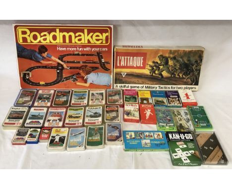 A collection of vintage games to include four card games by WHSmith Woodland Old maid, Rupert A Pepys game, three Pocketeer g