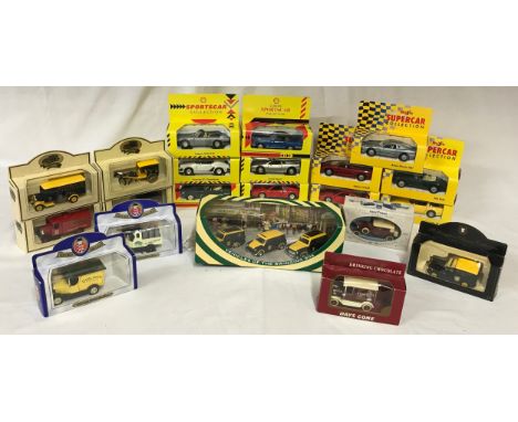 A selection of boxed toy cars and vans to include Maisto Supercar Collection, Shell Classic and Sportscar Collections, Ringto