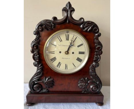 A 19thC double fusée bracket clock with repeat mechanism striking on a bell. 49.5cm h. By Thomas Lancaster Whipp, Rochdale. 