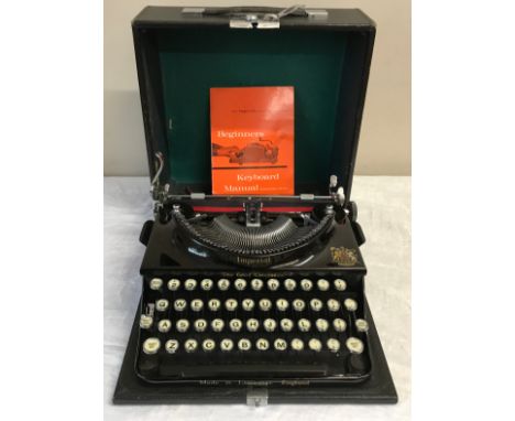 A 1939 good companion typewriter serial No. CM744 in carrying case. 