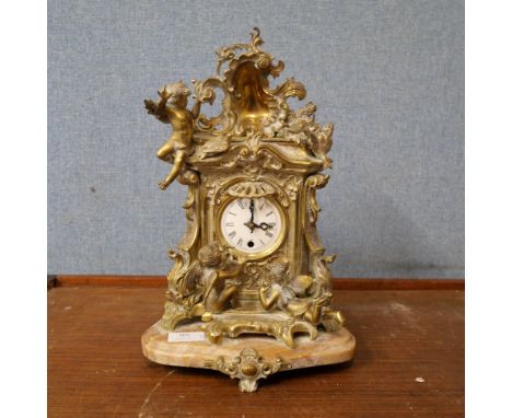 A French gilt metal mantel clock