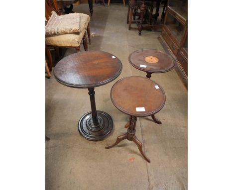 Three tripod wine tables 