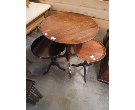 Three tripod wine tables 