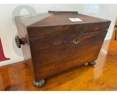 A rosewood tea caddy 