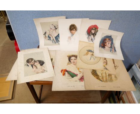 A collection of late 19th/early 20th Century lithograph prints, including; Pearl of Moscow and Pearl of Rome, eight in total 