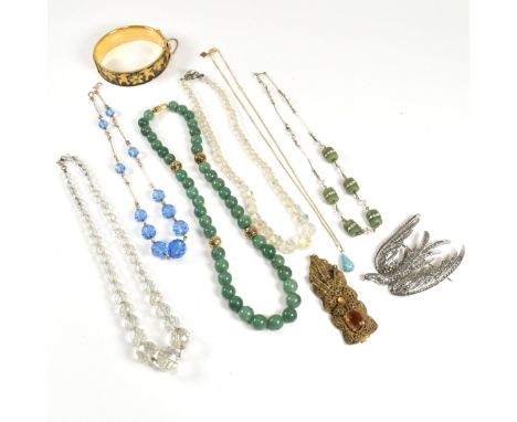 A collection of costume jewellery including beaded necklaces and Sarah Coventry. The jewellery to include a Sarah Coventry pe