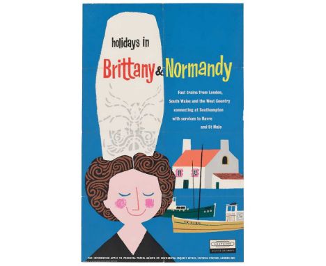 Anonymous Holidays in Brittany & Normandy silkscreen, condition B+; not backed Dimensions:39.5 x 25in. (101 x 64 cm.)