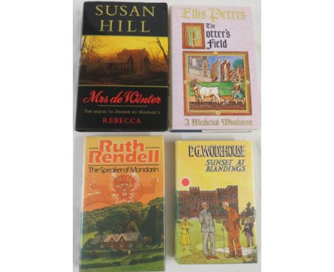 Four first edition hardback novels with dustwrappers - Susan Hill - Mrs de Winter (signed by author on title page); Ellis Pet