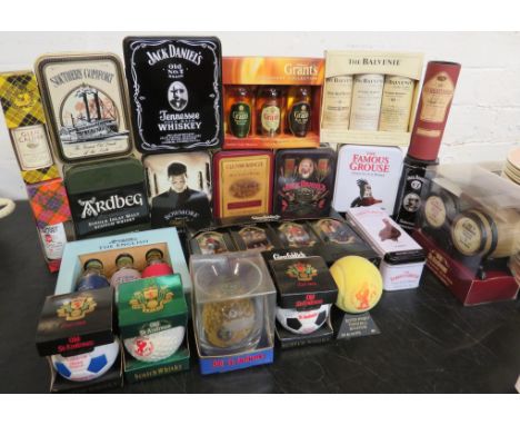 Whisky miniatures in presentation packs and tins - Ardbeg Ten Years Old (5cl, 46%) and Ardbeg 17 Years Old (5cl, 40%) in tin;