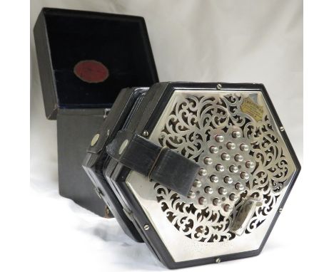 C. Wheatstone &amp; Co 48 button concertina numbered 29287, with case