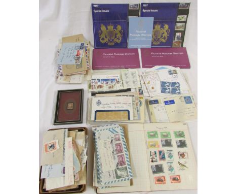 A small collection of British and world stamps, comprising three Great Britain Special Issue 1967 wallets, a box of franked f