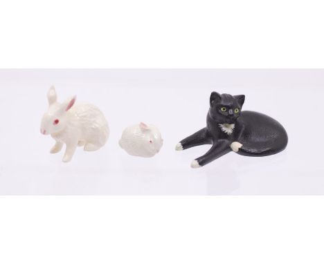 Hantel painted Pewter miniatures 1982 first issue Scotland; cats vm32 rabbit 31 and baby rabbit VM32&nbsp;(3)