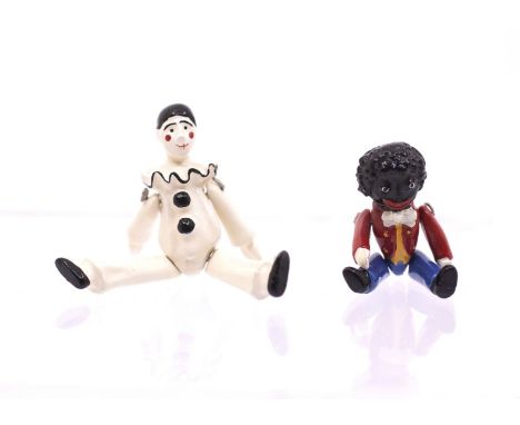 Hantel painted Pewter miniatures 1982 first issue Scotland;&nbsp;Jointed Golly Vm06 and Pierrot Vm08 ( 2)