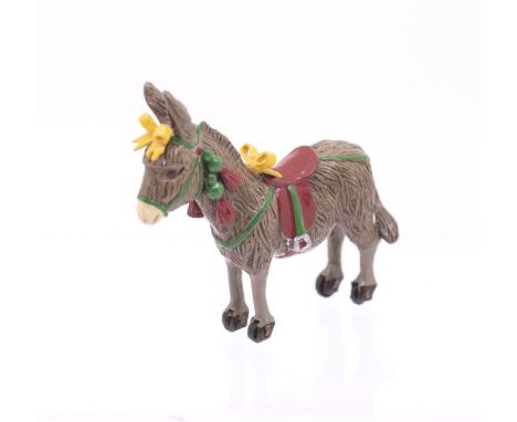 Hantel painted Pewter miniatures 1982 first issue Scotland;&nbsp; grey donkey on wheels VM02 (1)