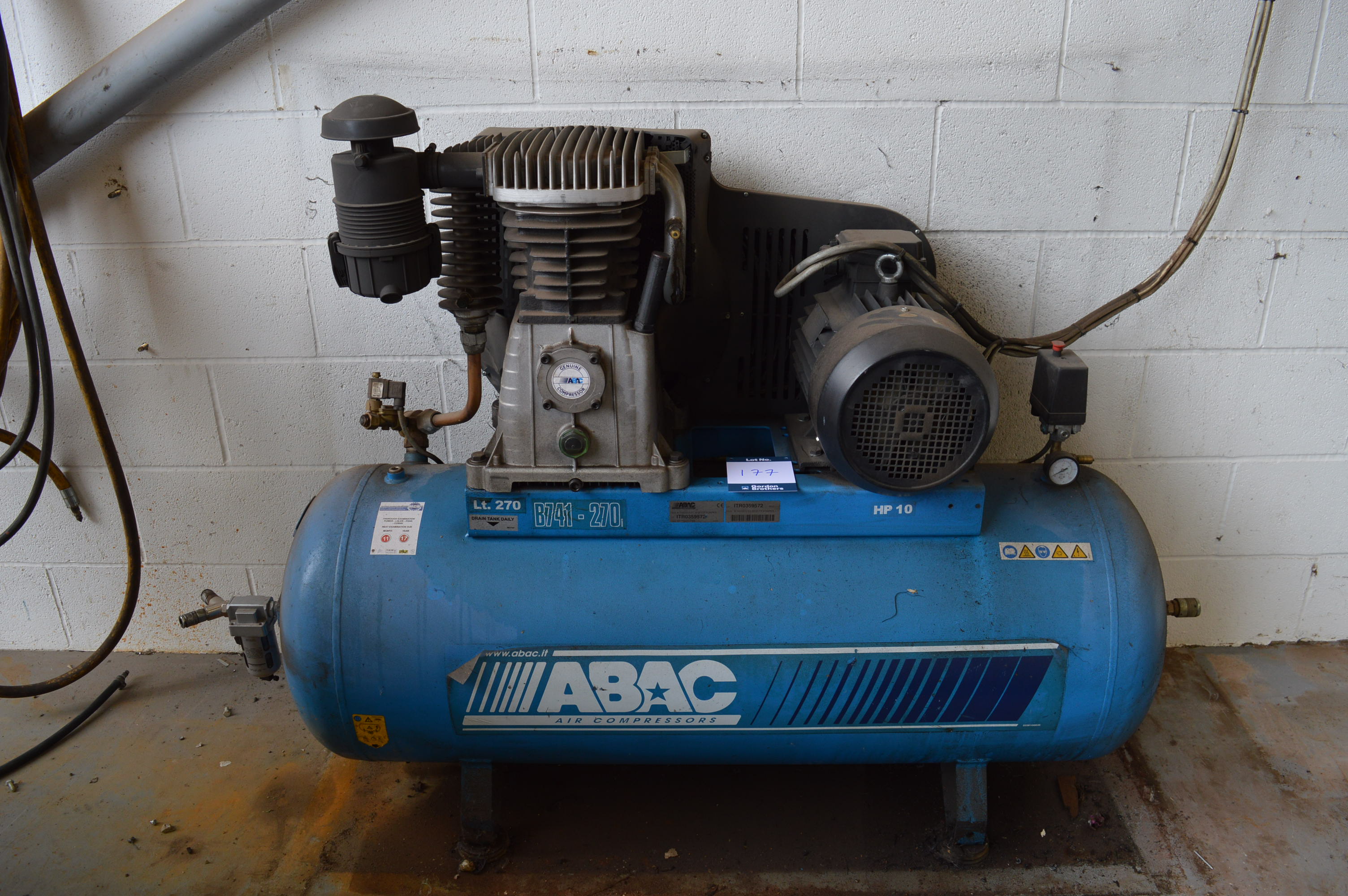 Abac, Model B7000/270 FT10, 11 Bar air compressor, Serial No