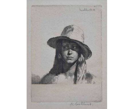 Gerald Leslie Brockhurst R.A., R.E. (British, 1890-1978),  Corinne, signed in pencil in the margin, etching, plate size 14 x 