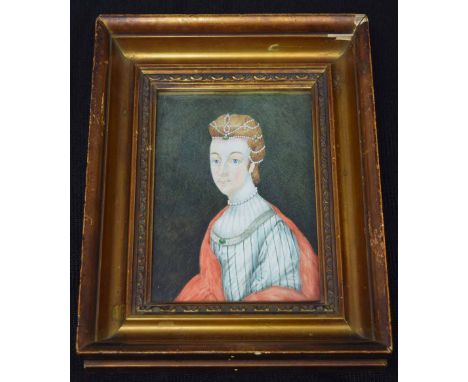 English School, 19th century,  Portrait of Lady Elizabeth Spencer - Wife of Lord Compton, Earl of Northampton, titled on labe