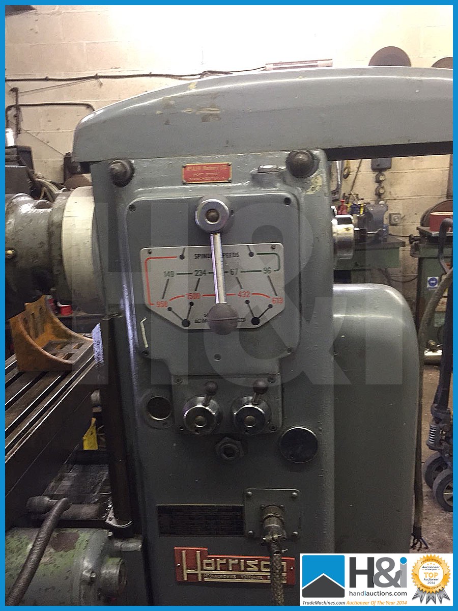 Harrison horizontal milling machine with slotting head attachment NOTES