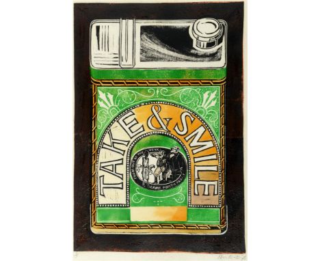 KEN SPRAGUE (BRITISH, 1927-2004) 'Take & Smile', colour print, limited edition 1/5, signed and dated lower right 'Ken 10.12.7