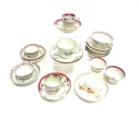 A COLLECTION OF EARLY ENGLISH PORCELAIN CUPS tea bowls and saucers, various factories