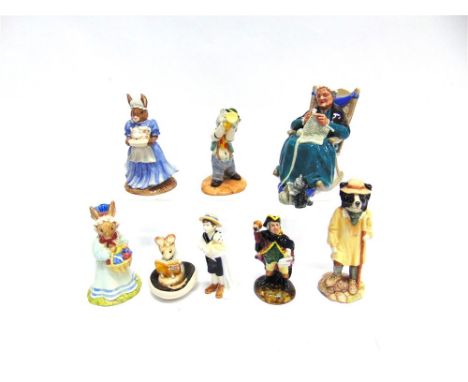 A GROUP OF CERAMIC FIGURES  including three Royal Doulton figures HN2256 'Twilight', HN3607 'Special Friend' and HN3261 'Town