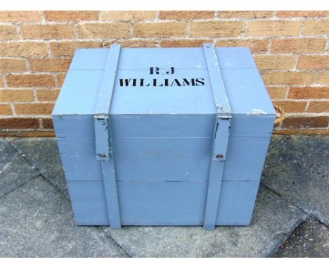 A PAINTED PINE SHIPPING TRUNK,  65cm wide 45cm deep 54cm high
