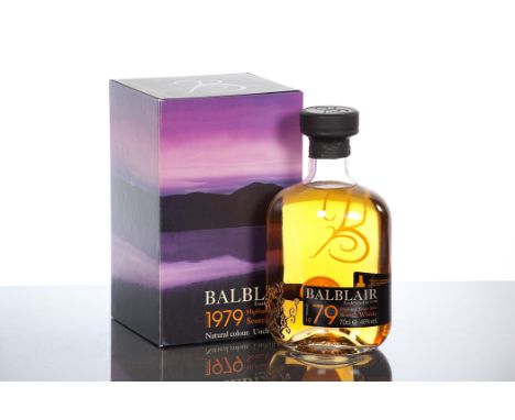 BALBLAIR 1979 
Single Highland Scotch Whisky, bottled 2007. 70cl, 46% volume, in presentation box. ucf.  CONDITION REPORT: Go