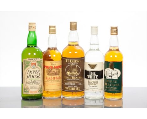 INVER HOUSE
Blended Scotch Whisky. 1 L, 40° G.L.
TE BHEAG 
Blended Scotch Whisky. 1.13L, 40% volume.
BURNS HERITAGE
Blended S