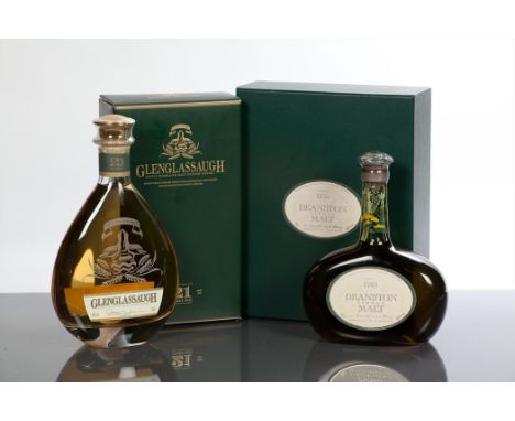 DEANSTON 25 YEAR OLD 
Single Highland malt Scotch whisky. 70cl, 40% volume. In presentation box.
GLENGLASSAUGH 21 YEAR OLD
Li