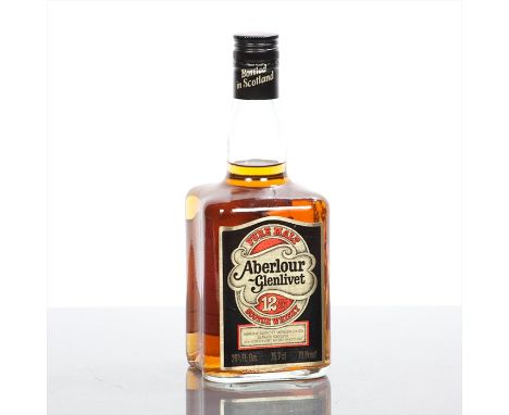 ABERLOUR-GLENLIVET 12 YEAR OLD
Pure Malt Scotch Whisky. 26 2/3 fl oz/75.7cl, 70 Proof. CONDITION REPORT: Very good.