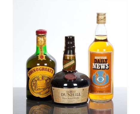 DUNHILL OLD MASTER 
Blended Scotch Whisky. Cellar master no. J 04172. 750ml, 43% volume.
JOHN O'GROAT'S
Blended Scotch whisky